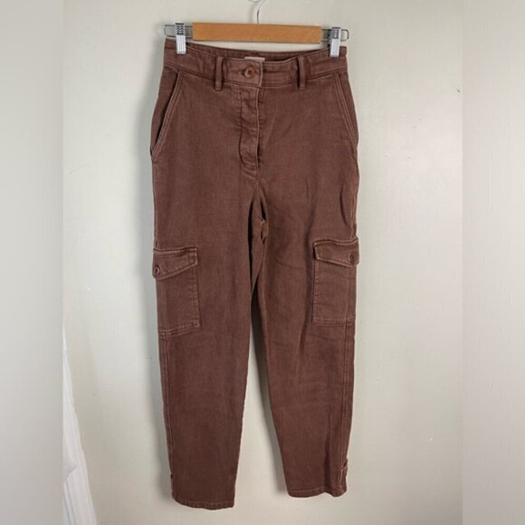 Aritzia Wilfred Free Modern high rise Cargo Pant in Gd Cognac size 4 - Picture 3 of 15